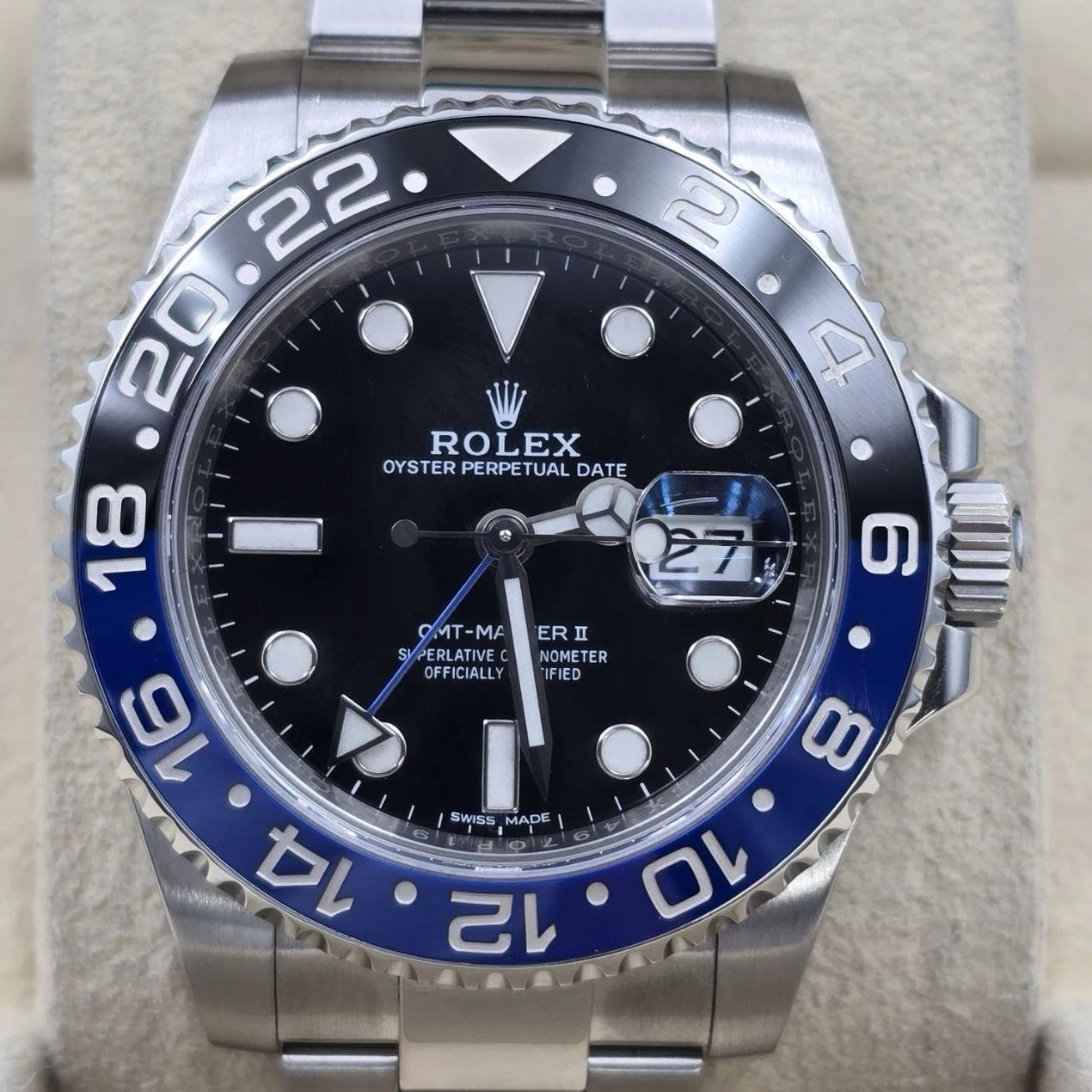 PAPERS 2017 Rolex GMT Master II 116710BLNR Steel Ceramic Batman Watch BOX